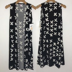 NWT Lularoe Joy long vest x print